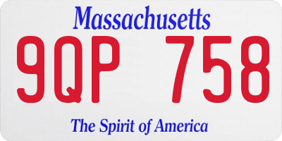 MA license plate 9QP758