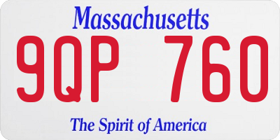 MA license plate 9QP760