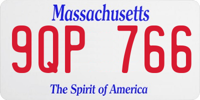 MA license plate 9QP766
