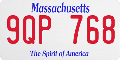 MA license plate 9QP768