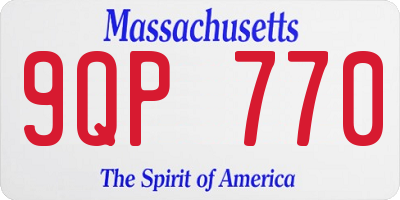 MA license plate 9QP770