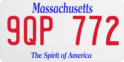 MA license plate 9QP772