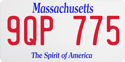 MA license plate 9QP775