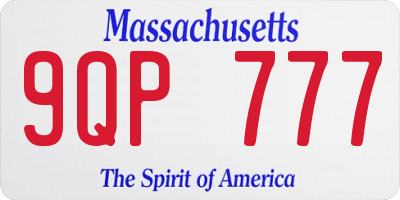 MA license plate 9QP777