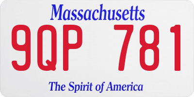 MA license plate 9QP781