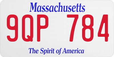 MA license plate 9QP784