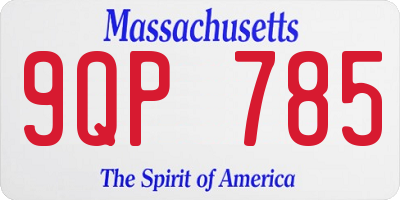 MA license plate 9QP785