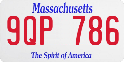 MA license plate 9QP786