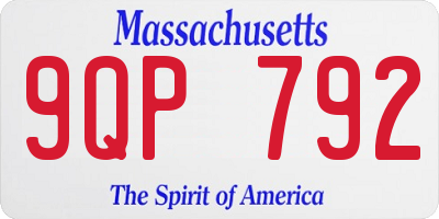 MA license plate 9QP792