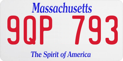 MA license plate 9QP793