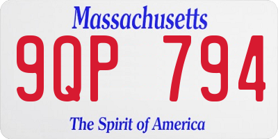 MA license plate 9QP794