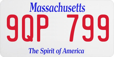 MA license plate 9QP799