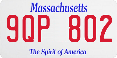 MA license plate 9QP802