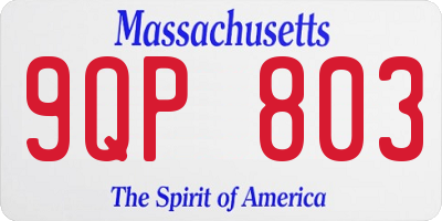 MA license plate 9QP803