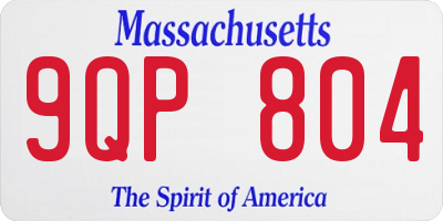 MA license plate 9QP804
