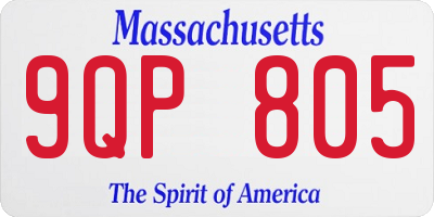 MA license plate 9QP805