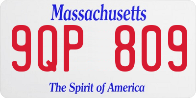 MA license plate 9QP809