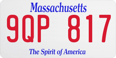 MA license plate 9QP817