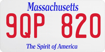 MA license plate 9QP820