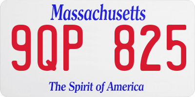 MA license plate 9QP825