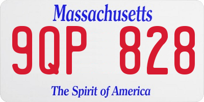 MA license plate 9QP828