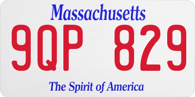 MA license plate 9QP829