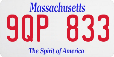 MA license plate 9QP833