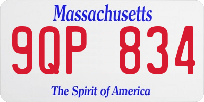 MA license plate 9QP834