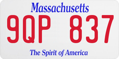 MA license plate 9QP837