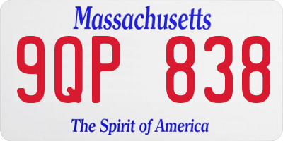 MA license plate 9QP838