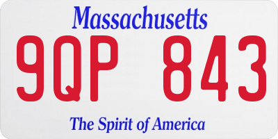 MA license plate 9QP843