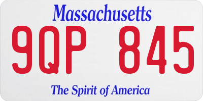 MA license plate 9QP845