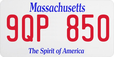 MA license plate 9QP850