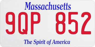 MA license plate 9QP852