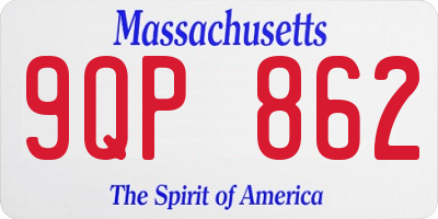 MA license plate 9QP862