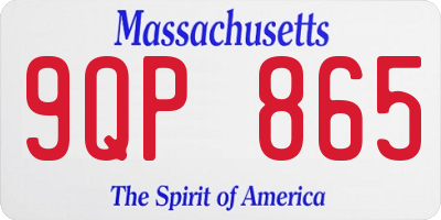 MA license plate 9QP865