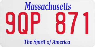 MA license plate 9QP871