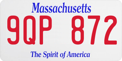 MA license plate 9QP872