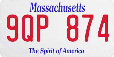 MA license plate 9QP874
