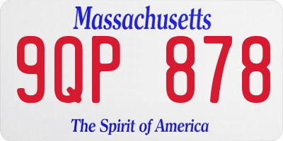 MA license plate 9QP878