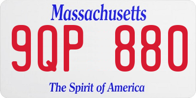 MA license plate 9QP880