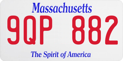 MA license plate 9QP882