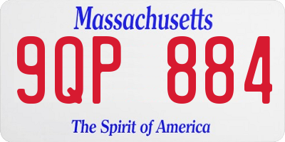 MA license plate 9QP884