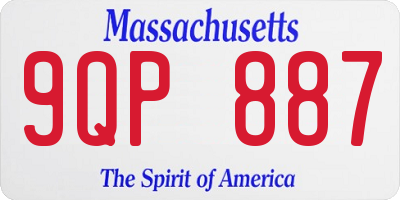 MA license plate 9QP887