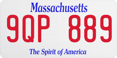 MA license plate 9QP889