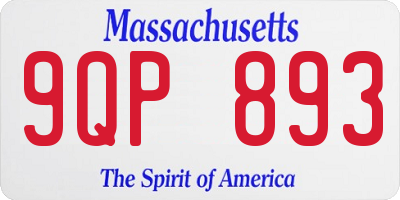 MA license plate 9QP893