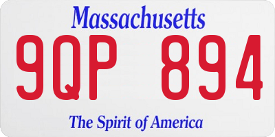 MA license plate 9QP894