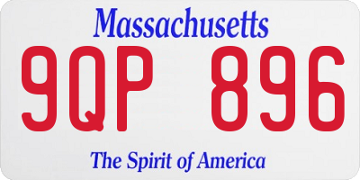 MA license plate 9QP896