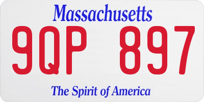 MA license plate 9QP897