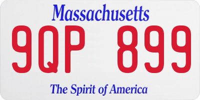 MA license plate 9QP899